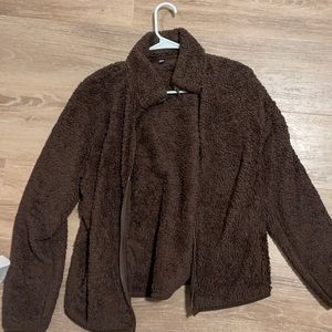 Brown Uniqlo Women’s Fluffy Teddy Jacket